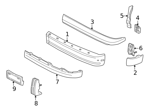 Bumper & Components - Front for 1994 Chevrolet Astro #0