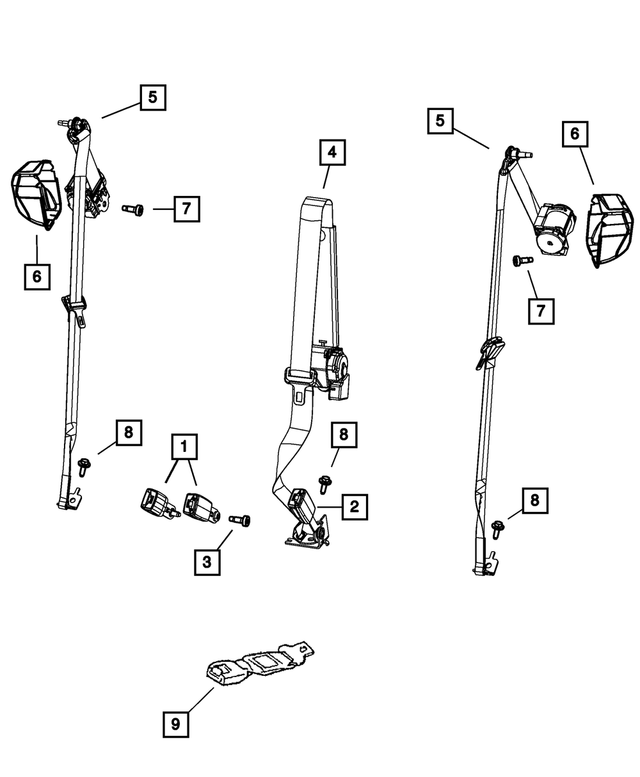 « 68081132AA – Restraints : Enrouleur De Ceinture De Sécurité Ecran, Côté Droit pour Mopar Image »