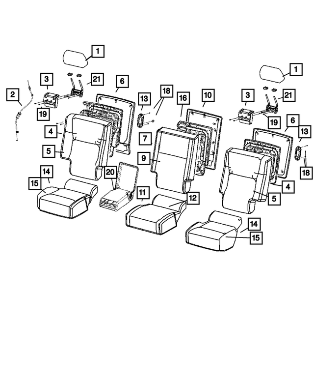 5183673AA - Interior Trim: Headrest Mechanism Cover for Mopar Image image