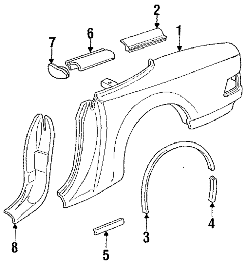 Exterior Trim - Quarter Panel for 1989 Chrysler TC Maserati #0