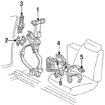 12530781 - Electrical: Belt &amp; Retractor for Cadillac: DeVille Image