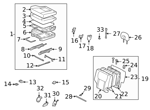 Rear Seat Components for 2004 Toyota RAV4 #0