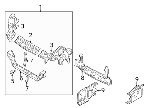 Radiator Support for 2004 Mitsubishi Eclipse #0