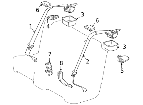 Rear Seat Belts for 2017 Toyota Mirai #0
