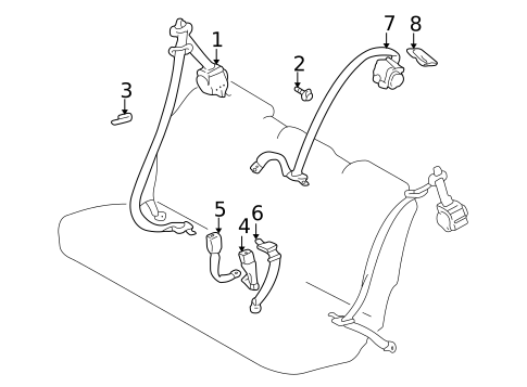 Rear Seat Belts for 2001 Lexus RX300 #0