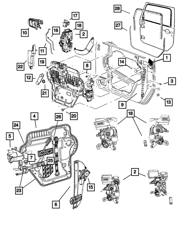 68089336AA - Doors, Door Mirrors and Related Parts: Inside Lock To Latch Cable, Right for Mopar Image