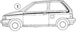 E8BZ6120000AE - Body: Stripe Kit for Ford: Festiva Image