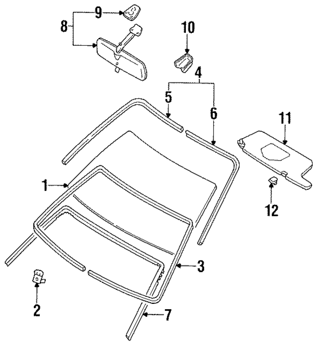 9640070F11 - Body: Sun-Visor for Nissan: 240SX Image