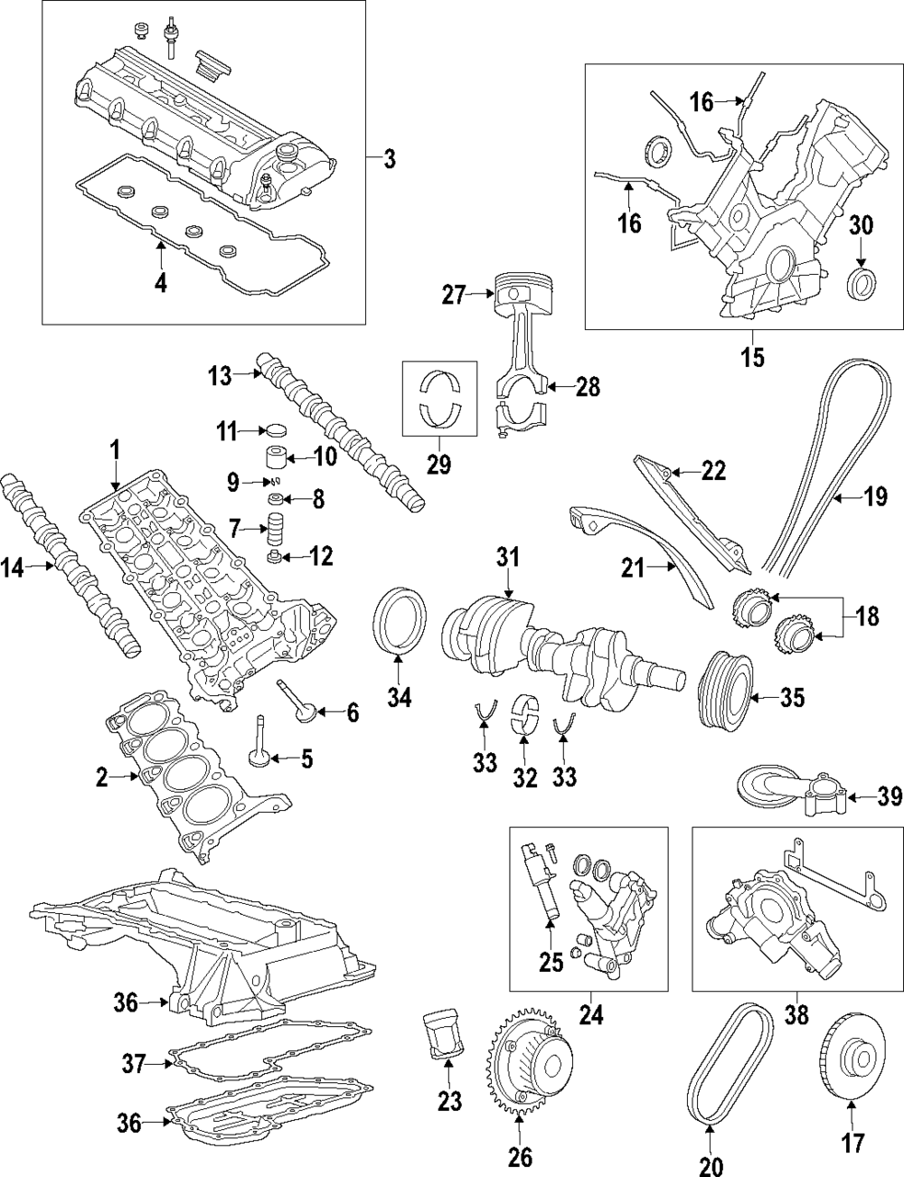 2000-2010 Jaguar Engine Crankshaft Main Bearing AJ84633
