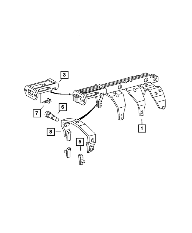 68001748AA - Mercedes Benz Manual Transmission 6 Speed: Shift Rail Guide Plate, Front for Mopar Image image