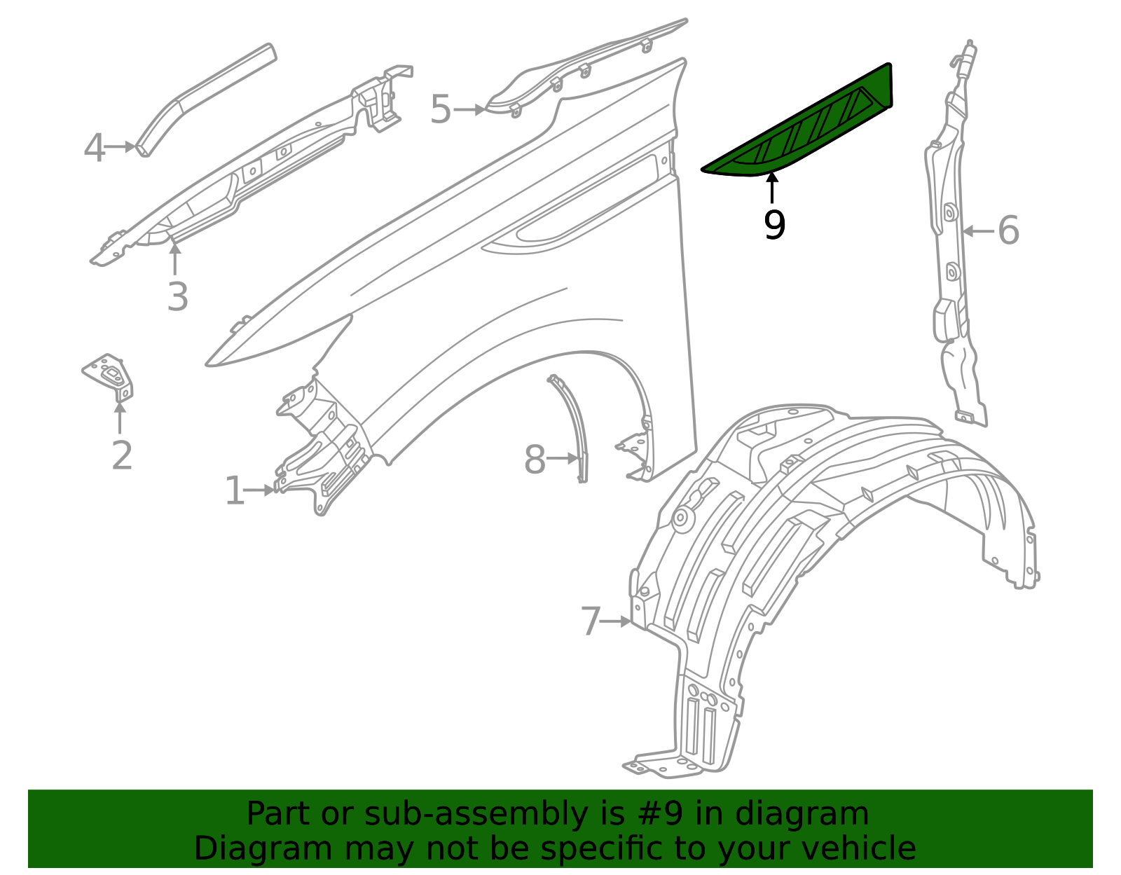Lea Infinity 2025 INFINITI QX80 Fender Molding 638247JA0A | Lia Infiniti Parts