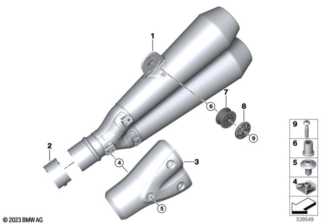 18518405432 - Exhaust System: Circlip End Muffler for BMW-Motorrad Image