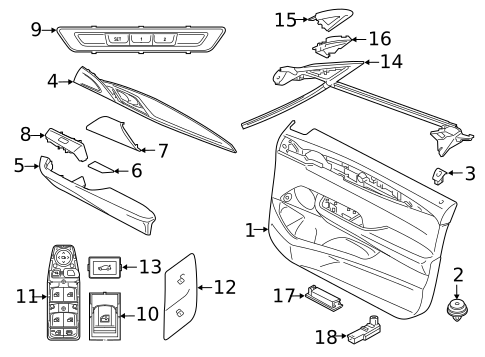 Interior Trim - Front Door for 2019 BMW 640i xDrive Gran Turismo #0