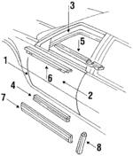 20586400 - Body: Belt Weather-strip for Oldsmobile: 98, Delta 88 Image