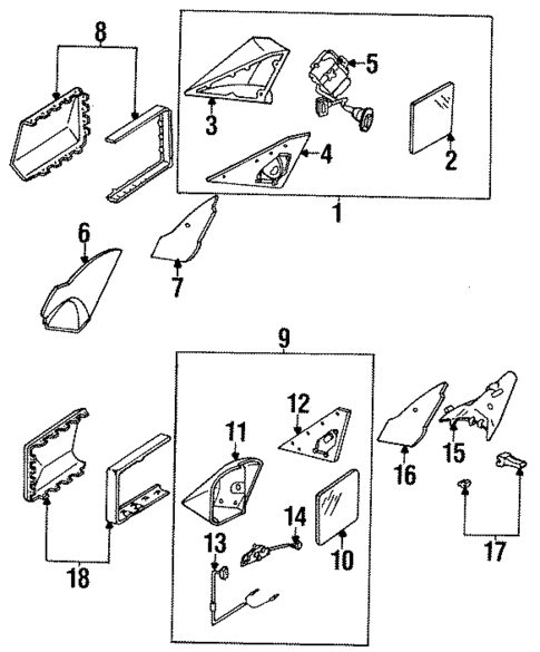 Outside Mirrors for 1992 Mercedes-Benz 300TE #0