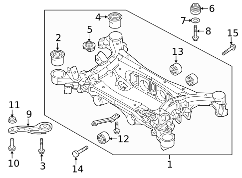 Rear Crossmember for 2016 Kia K900 #0