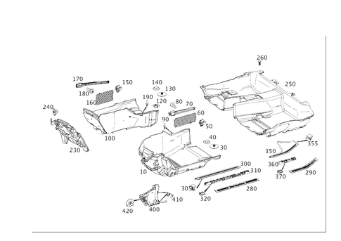 Front Panel Pillar Panelling, Lining on Floor and Footrest for 2017 Mercedes-Benz CLS550 #0
