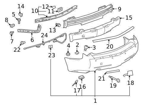 Bumper & Components - Rear for 2011 Cadillac CTS #1