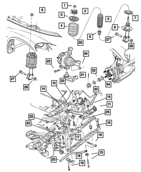 Front Suspension for 2003 Chrysler PT Cruiser #0