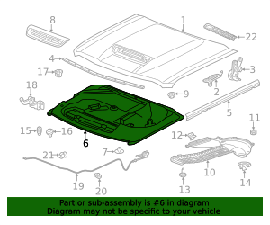 2017-2019 Chevrolet Hood Insulator 84101781 GM | GMPartsDirect.com