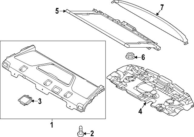 85610T1DD0DL9 - Body: Pkg Tray Trim for Hyundai Image