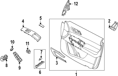 Interior Trim - Front Door for 2024 Nissan Pathfinder #0