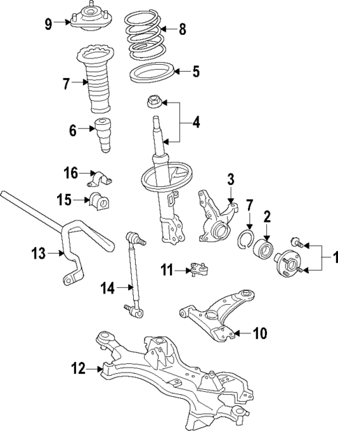 Front Suspension for 2009 Pontiac Vibe #0