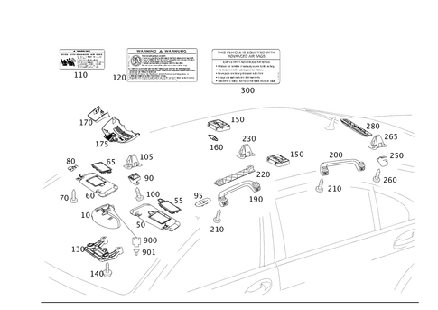 Sun Visor, Interior Mirror, Grab Handle for 2002 Mercedes-Benz S500 #0