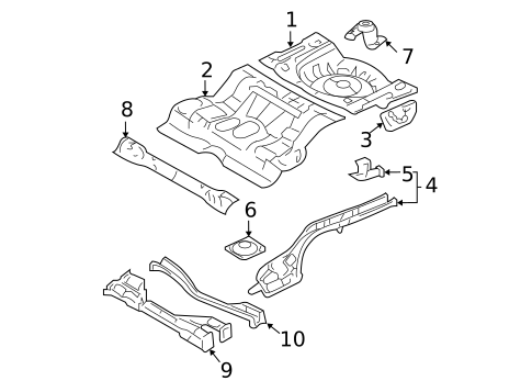 Rear Floor & Rails for 2012 Ford Fusion #0