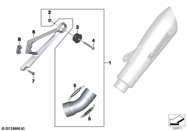 7119905374 - Exhausts &amp; Performance: Self-Locking Collar Nut - M8-10 zns3 for BMW-Motorrad Image