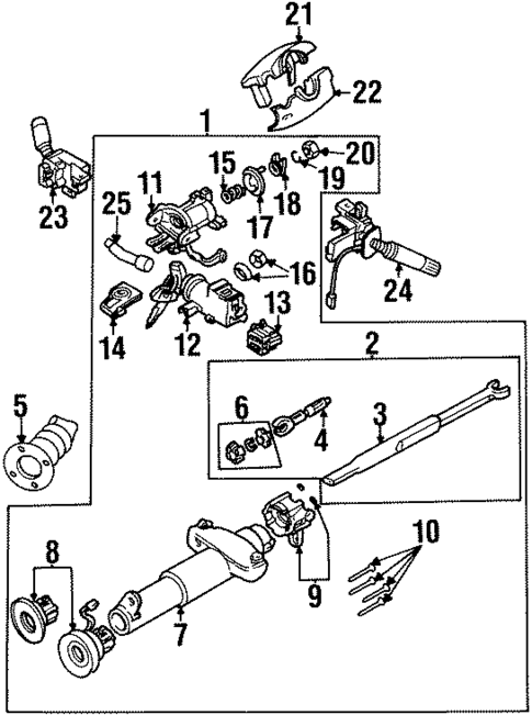 Steering Column Assembly for 1992 Oldsmobile Achieva #0