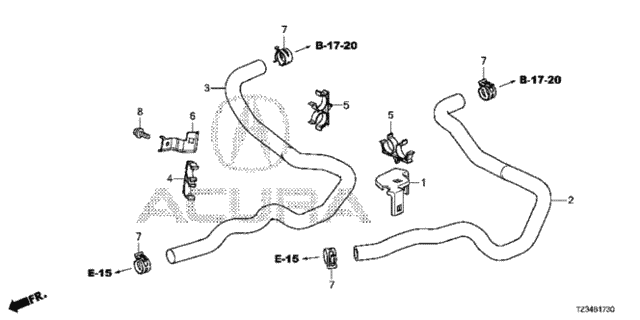 Water Hose (1) for 2019 Acura TLX #0
