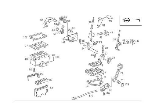 Floor Shift Used with Automatic Fivespeed Transmission 722.6 for 1993 Mercedes-Benz 500SEL #0