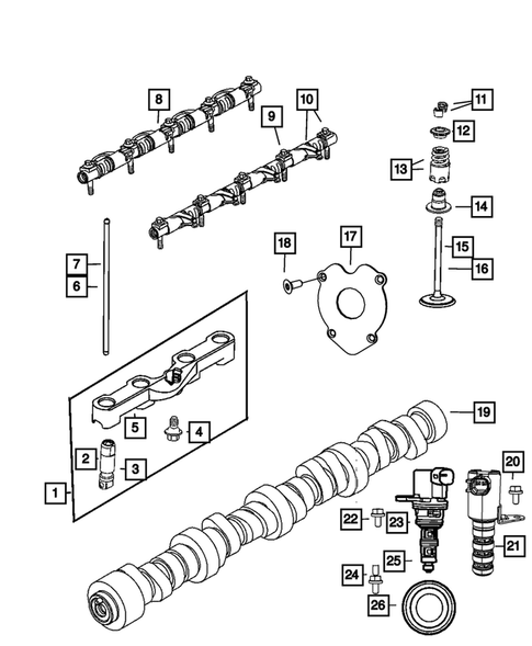 Camshaft and Valve for 2023 Dodge Challenger #4