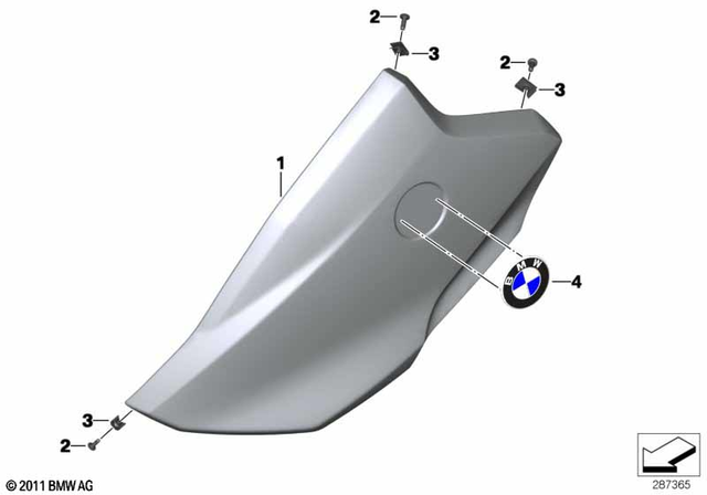 46637724890 - Frame and Mounting Parts: Side Trim, Upper Right - Rohteil/blank for BMW-Motorrad Image