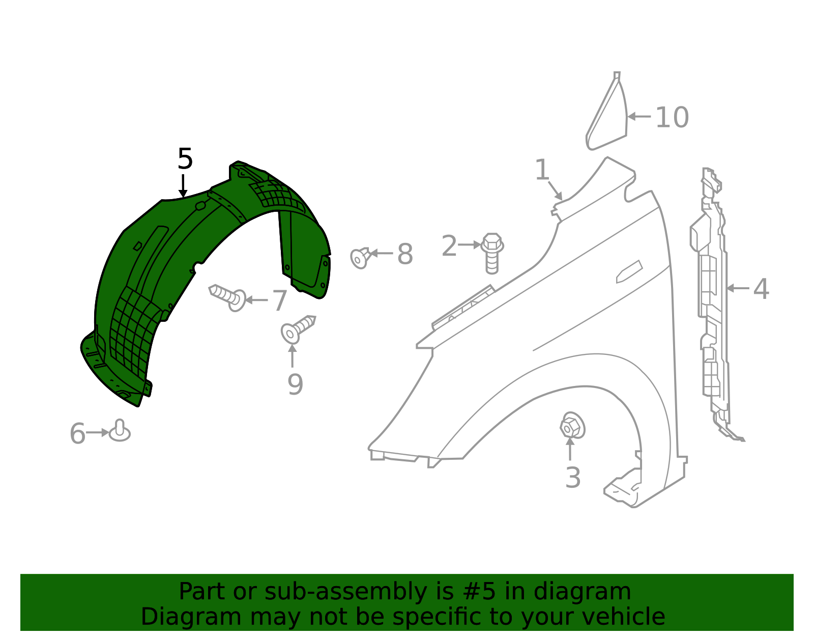 86811-H9000 - Fender Liner 2018-2023 Kia Rio | Kia.Parts Store