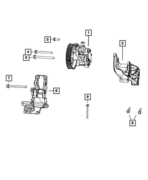 Power Steering Pump and Reservoir for 2015 Dodge Journey #0