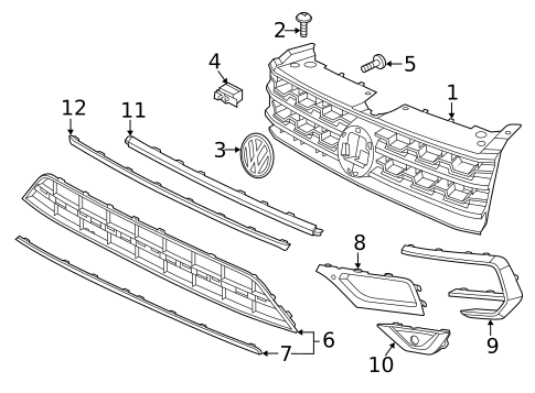 Grille & Components for 2018 Volkswagen Atlas #0