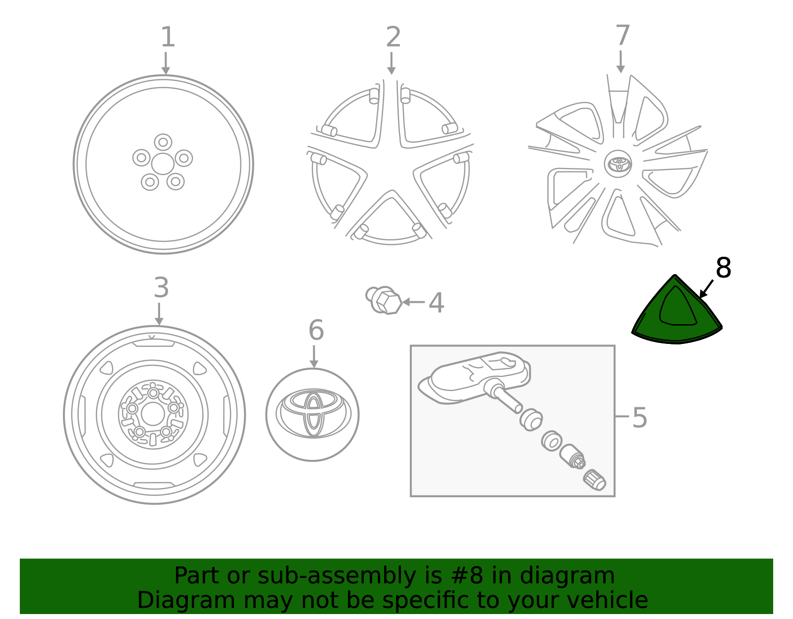2016-2018 Toyota | Wheel Cover | 42602-47160 | OEM Vehicle Parts