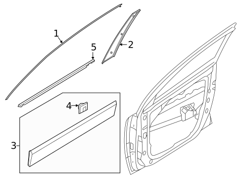 Exterior Trim - Front Door for 2023 Kia Niro #0