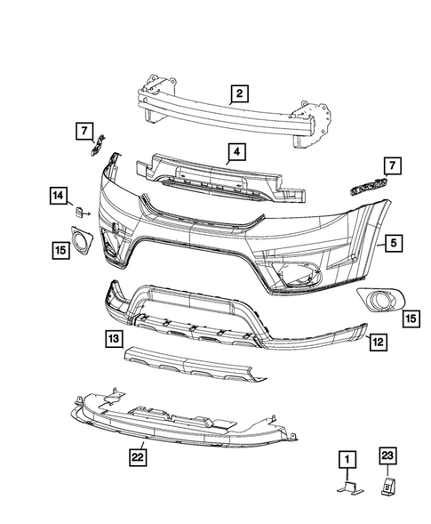 Front Bumper and Fascia for 2019 Dodge Journey #0