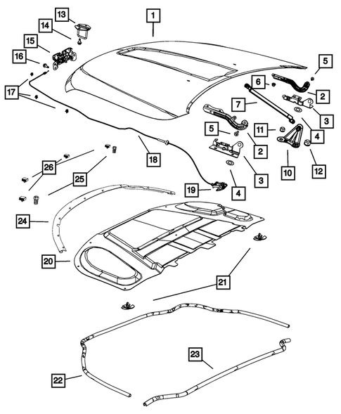 Hood and Hood Release for 2014 Dodge Durango #0