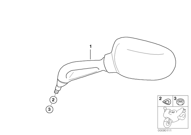 51167653774 - : Right Rear View Mirror for BMW-Motorrad Image