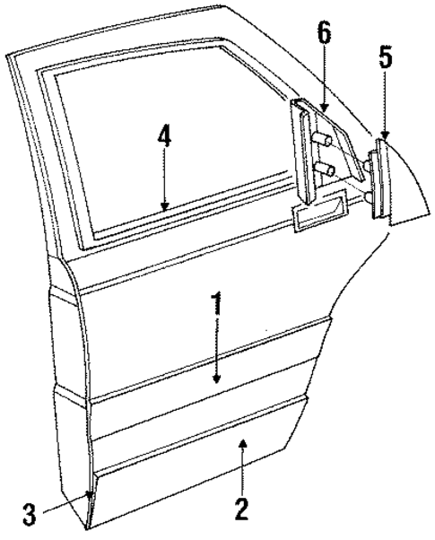 Exterior Trim - Rear Door for 1990 Audi V8 Quattro #0