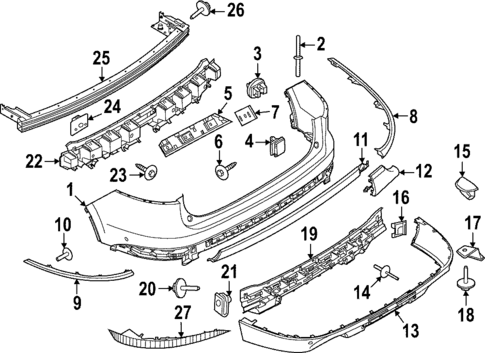 Bumper & Components - Rear for 2024 Lincoln Aviator #0