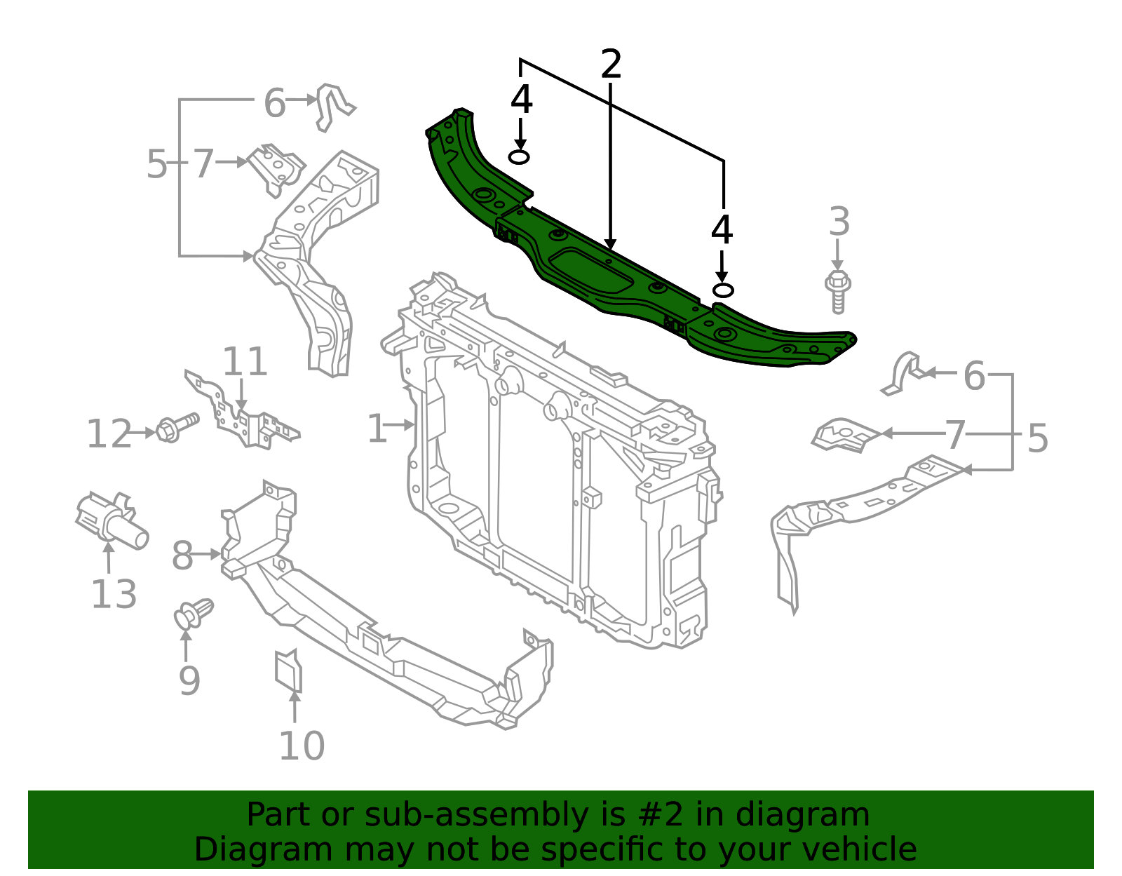 TK48-53-150A - Upper Tie Bar 2016-2023 Mazda CX-9 | Mazda-Parts