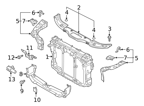 Radiator Support for 2018 Mazda CX-9 #0