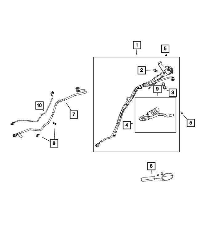 68459303AC - Fuel and Accelerator Pedal: Fuel Vapor Tube for Jeep: Grand Cherokee L Image
