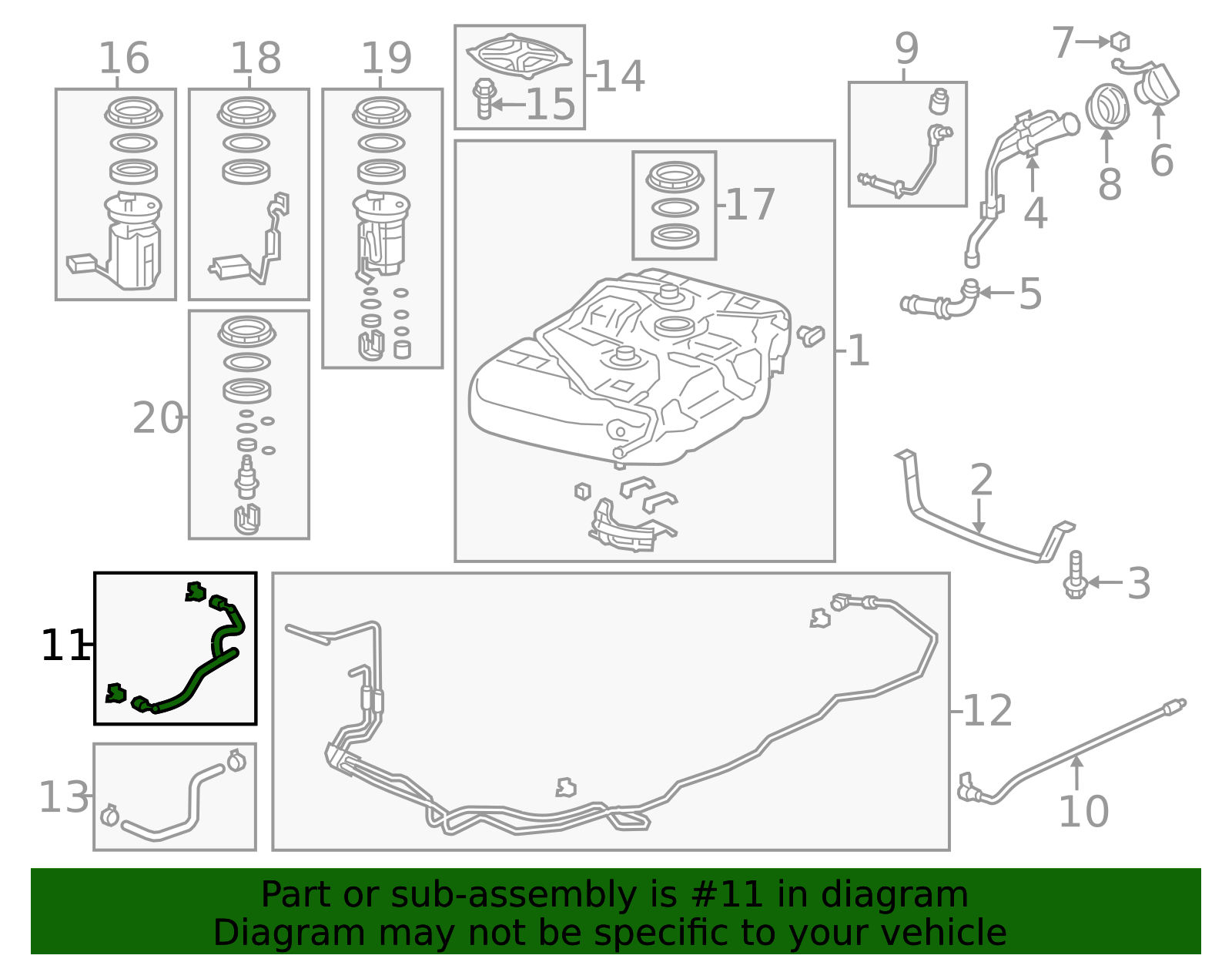2011-2017 Honda Odyssey 2011-2017 Honda Odyssey - Hose Fuel Feed 16720 ...