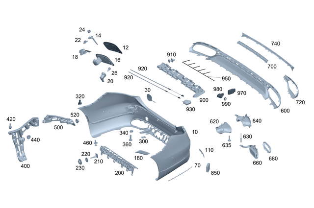 2238856501 - Bumper/Fender/Hood: Trim, Bumper for Mercedes-Benz: 350SD, S500, S63 AMG E Performance Image image
